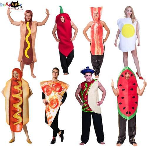 Carnival Party Funny Food Cosplay Halloween Costume For Adult Christmas Family Fancy Dress Hot Dog Pizza Holiday Outfits Kids