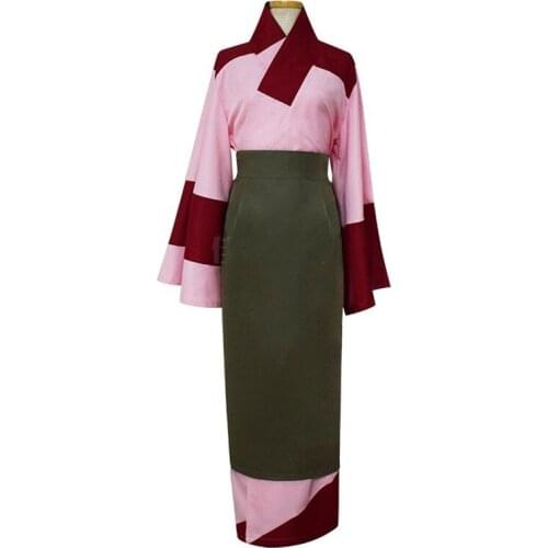 Anime InuYasha Cosplay Costume Sango Role Playing Kimono suits Women Girls Carnival Party Full Set Dresses Apron Costumes