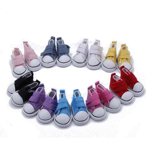Fashion Doll Shose 5cm High-quality Doll Accessories High Top Candy Color Canvas Mini Sneakers For 1/6 Scale BJD Russian Doll