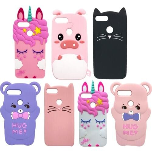 For Huawei P Smart Case Silicone Cute 3D Unicorn Cat Cartoon Soft Cover Phone Case For Huawei P Smart FIG-LX1 PSmart 5.65 2018
