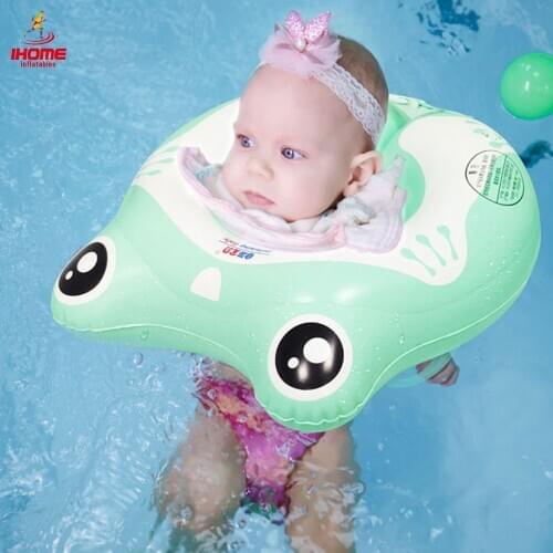 2020 New Newborn Baby neck ring inflatable swim circle Cartoon frog children pool float for 0-8 months infant buoy bathing toys