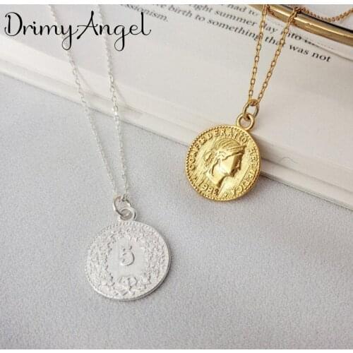 New Trendy Silver Color Coin Necklaces for Women Jewelry Statement Necklaces Party Gifts