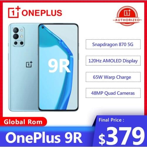 Original Global Rom OnePlus 9R 5G Smartphone 9 R Snapdragon 870 8GB 256GB 6.55'' 120Hz AMOLED Screen 65W Warp Mobile Phone