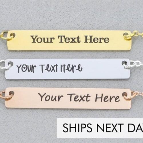 Rose Gold Engrave Name Letter Necklace Stainless Steel Jewelry Custom Name Pendant Necklaces For Women Men Personalized Bijoux