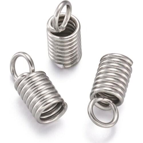 PandaHall 50pc 10/11mm 304 Stainless Steel Metal Terminators Crimp End Clasp for Jewelry Making Findings Accessories