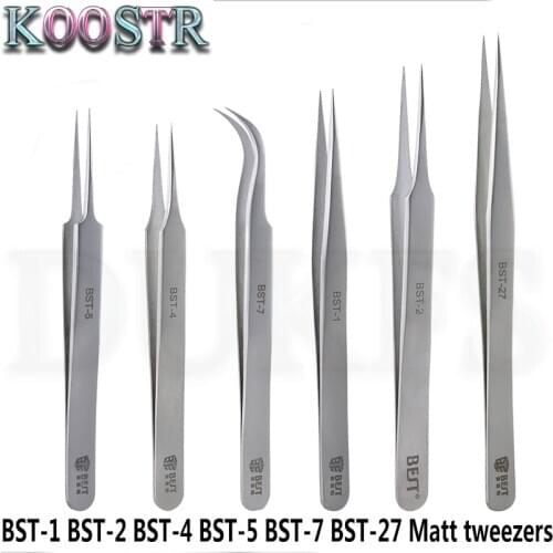 Eyelashes BEST- Tweezers Eyelash Extension Stainless Steel Antistatic Eyes Tweezers For False Eyelashes Extension Matt tweezers