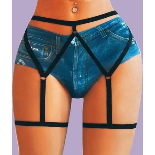 Sexy Elastic Garter Belt Leg Harness Women Bondage Cage Hollow Leg Garter Belt Suspender Strap Underwear Body Thigh harness