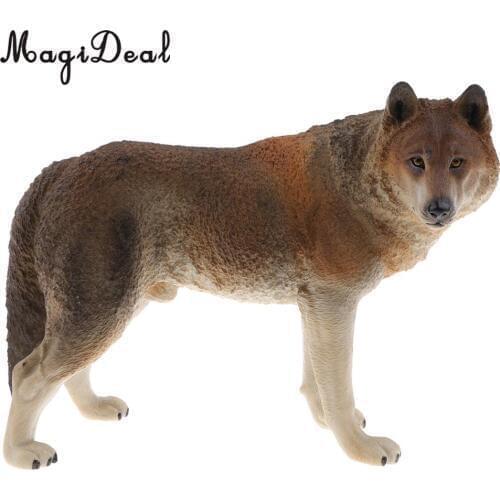 MagiDeal PVC Realistic Animal Model Figurine Action Figures Playset Kids Toy Table Ornament Home Decor Wolf 2Colors