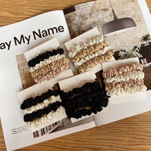 1 Set Scrunchies Hair Ring Candy Color Hair Ties Rope Autumn Winter Women Ponytail Hair Accessories 4Pcs Girls Hairbands Gifts