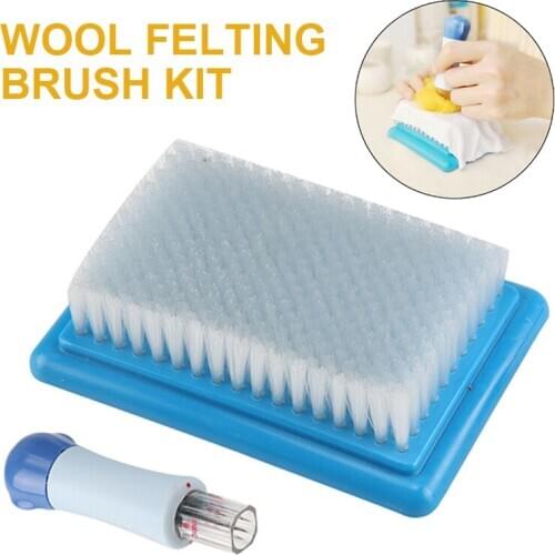 Wool Felting Brush Kit Wool Mat Brush Holder Felting Needle Embroidery Stitching Felt Tool DIY Craft Floor Embroidery Tool