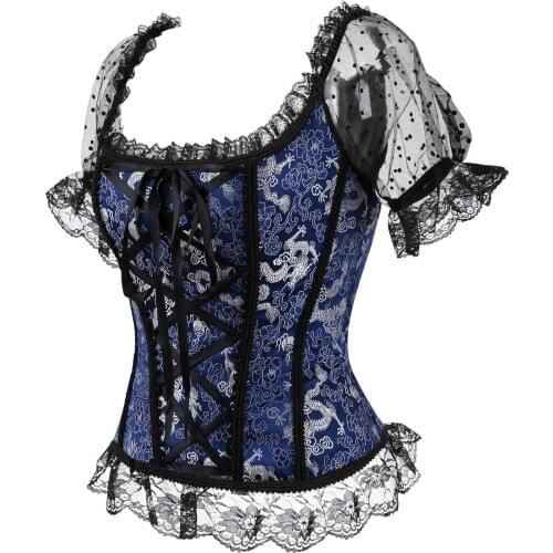 Sexy Bride Lace Corsets Bustiers Gothic Lace Up Halloween Vest Overbust Corsets Shoulder Straps Body Shapewear Corselet