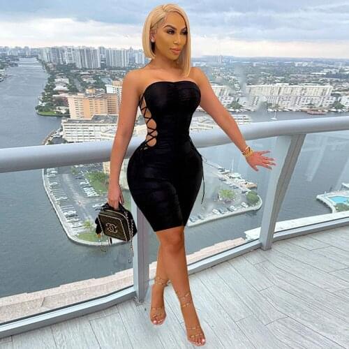 2021 European and American Fashion Womens Fashion Hollow Sexy Open Back Casual Pleated Strappy Jumpsuit