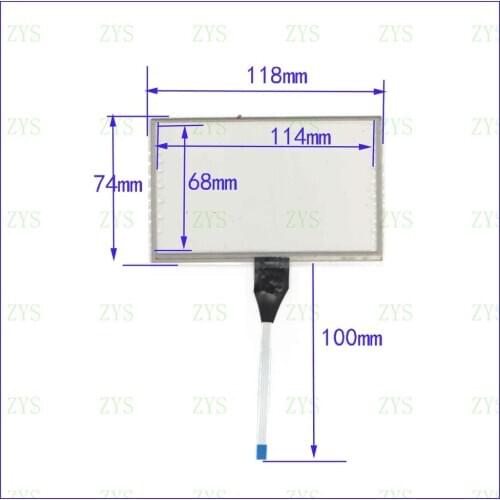 ZhiYuSun 120* 74mm 5inch 4 lines resistive touch panel for Car DVD Industrial control 120*74