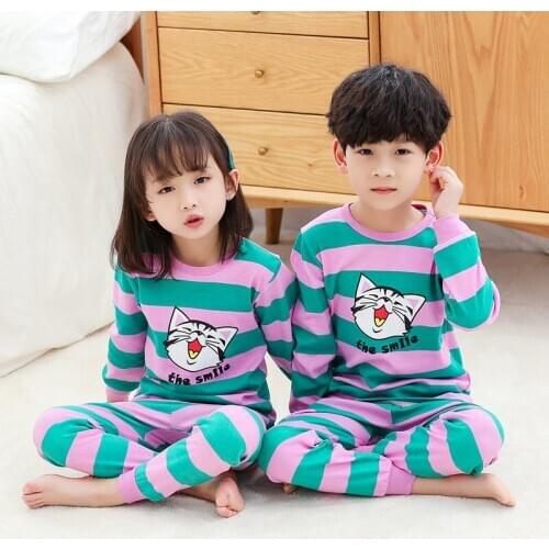 2020 Winter Children Christmas Pajamas Boys Cotton Nightwear Baby Girl Clothes Suit Cartoon Pyjamas Kids Pijama Infantil Teenage
