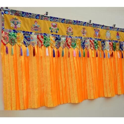 1.9 Meter long Wholesale Buddhist supplie Buddhism family Temple Embroidery wall Hanging Altar table Enclosing curtain draperies