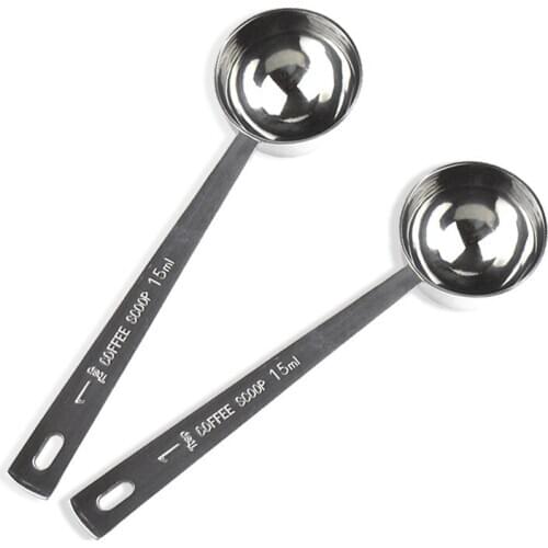 1Pc Stainless Steel Coffee Scoop 15ml Measuring Scoop Spoon Long Handled Metal Measure Spoon Coffee Tea Tools Accessories