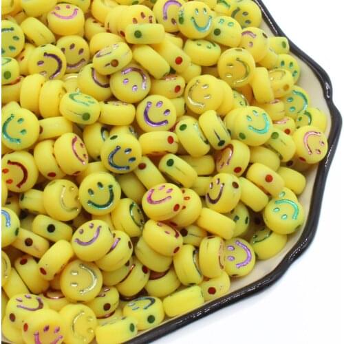 100pcs Smile Acrylic Beadsfor Jewelry Making,Earring Making Necklace Accessories 4x7MM