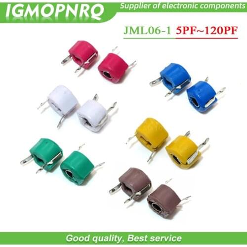 20pcs JML06-1 6mm 5PF 10PF 20PF 30PF 40PF 50PF 60PF 70PF 120PF trimmer Adjustable capacitor 5P 10P 20P 30P 40P 50P 60P 70P 120P