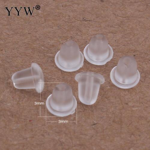 200pcs/lot Earrings Jewelry Accessories Silicone Barrel Bullet Style Plastic Ear Plugging/blocked Earring back DIY Findings