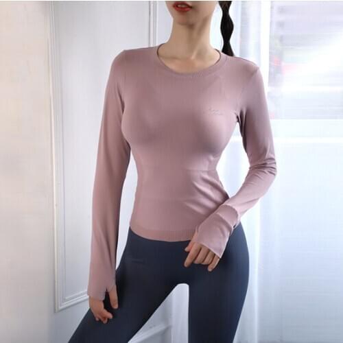2019 New Sports Tops Gym Women Fitness T Shirt Woman Long Sleeve Yoga Top Mesh Womens Gym Tops Sports Wear yoga suit Shirts gym