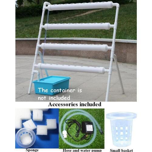 110V/220V Water Pump 36 Holes Ladder-style Hydroponic Grow Kit Garden Yard System Plant Sites Garden Plant Vegetable Tool