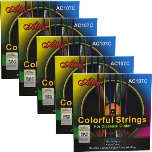 5Sets Alice Classical Guitar Strings Colorful Nylon Normal Tension AC107C-N