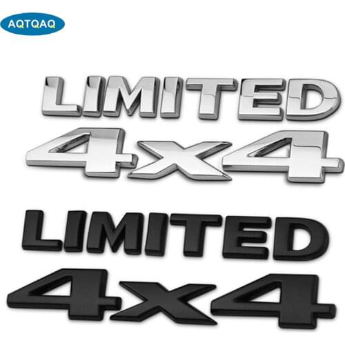AQTQAQ 1set 4 X 4 +LIMITED Chrome Logo 3d Decal Emblem Logo Sticker Nameplate Badge Decorations, car Accessories sickers