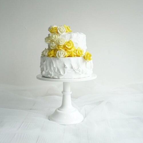 White Gold Cake Stand Round Cupcake Display Stand Base Dessert Wedding Birthday Party Dessert Cupcake Rack Holder 20/25/30cm