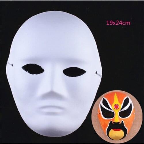 1pcs Blank Masks White DIY Halloween Costumes Cosplay for Masquerade Hip-Hop GHOST DANCE Mask Halloween Adjustable Strap Mask