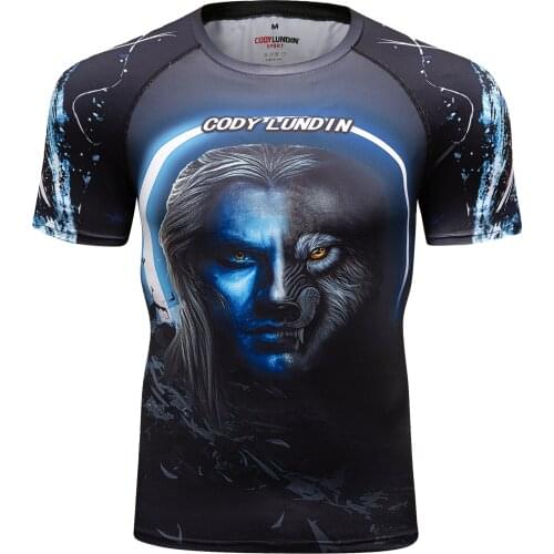 Factory Wholesale Custom pattern Short Sleeves Rash guard/Jiu Jitsu shirt Bjj design