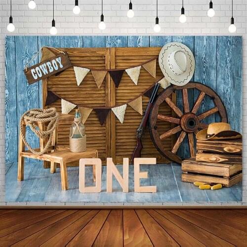 1st Happy Birthday Party Backdrop Wild Western Cowboy Wood Baby Birthday Photography Background Photostudio Photozone Decor Prop