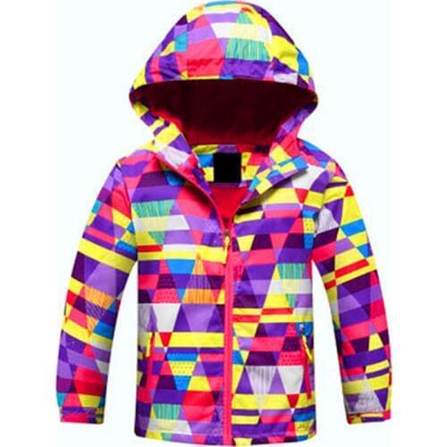 Hot Sale Fleece Girls Full Sleeve Hooded Lovely Clothing Soft Thermal Windproof Sport Long Wear Children Skiing Jackets