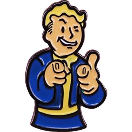 HOSENG Funny Blue Color Boy Cartoon Brooch Cute Lapel Backpack Badge Fashion Jewelry Enamel Pin HS_490