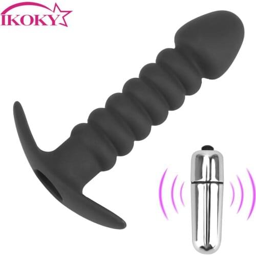 IKOKY Thread Dildos For Anal Plug Butt Vibrator For Women Men Sex Toys For Adults Erotic Intimate Goods Sex Tools Accessories