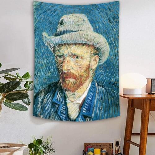 Van Gogh Oil Painting Tapestry Wall Hanging Abstract Art Painting Van Goghs Sunflower Wheat Field Authentic Home Bedroom Decor