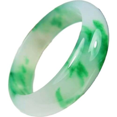 Chinese Hand-carved Natural Jadeite Jade Bracelet 60mm