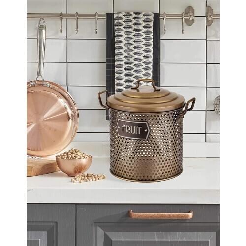 The Mia Fruit Storage Box 30x23x23cm Gold Plated GLV0656