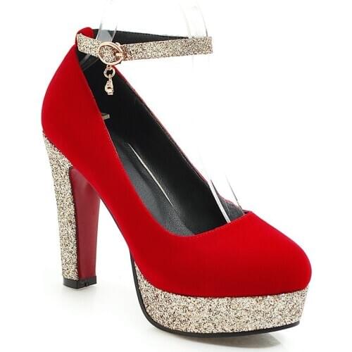 Fashion wedding shoe age season new 32 2019-43 yards cingulate sequins shallow mouth ultra-high documentary female shoes