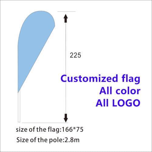 Custom Any Tall Swooper Sign Advertising Flag Feather Banner + Pole + Spike shape P