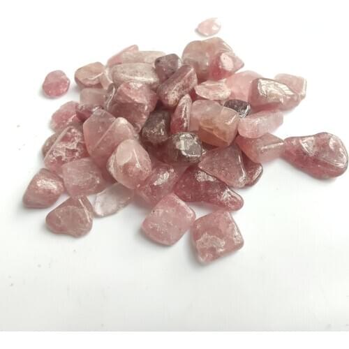 Natural Polished Strawberry Quartz Tumbled Gemstones Crystal Gravel Stone for Home Decor