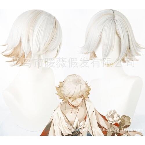 New Game Onmyoji Asura Sakro Devanam indrah Cosplay Wig Yin and Yang Division Hand Tour Cosplay Short Synthetic Hair Wig