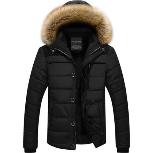 Fur Collar Hooded Parkas Men Winter Thick Mens Jacket Outwear New Fashion Warm Coat Man Wool Liner Windproof Male Parka Casaco