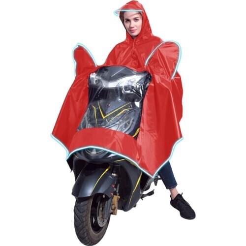 Durable Electric Vehicle Motorcycle Poncho Waterproof Hooded Rain Coat Thicken PVC Adult Raincoat With Hat for Electric Bicycle