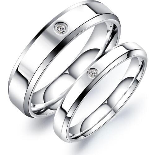 Simple smooth Stainless Steel Couple Rings for Man Woman Romantic Wedding Party Finger Jewelry Gift Dropshipping