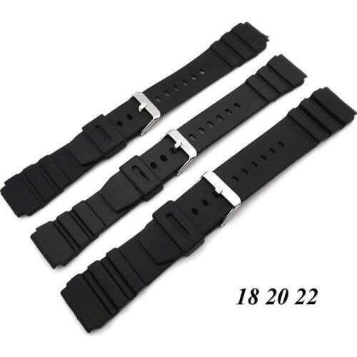 Silicone Rubber Watch Strap Band Deployment Buckle Diver Waterproof 18mm 22mm