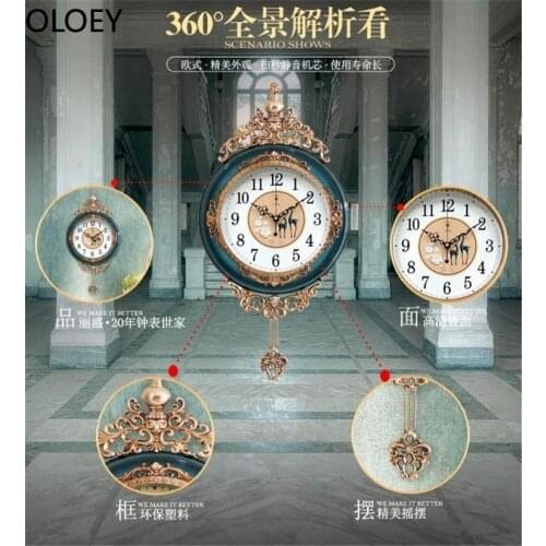 Clock Luxury Gold Wall Clock Large Living Room Mute Creative Swing Wall Clock Bedroom Quartz Clock Wall Home Decoration