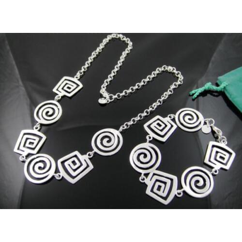 S46 N925 Hot Selling Silver color Jewelry Set, Jewelry Set Inlaid Hearts Key K