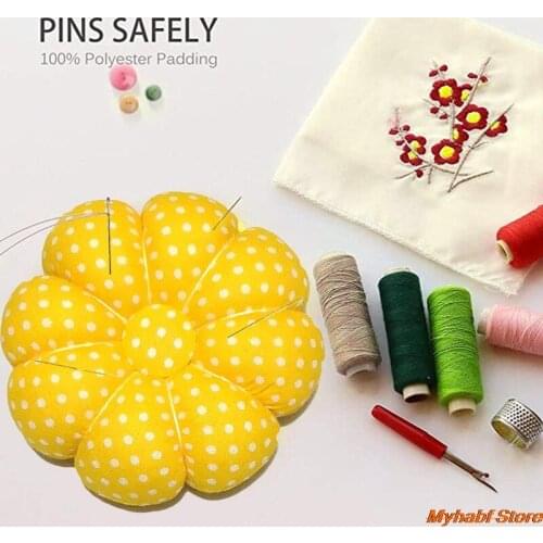 Sewing Pin Cushion Pumpkin Shaped Needle Pin Cushion Pincushion Wrist Strap Stitch Needlework Mat Sewing Supplies Accessories