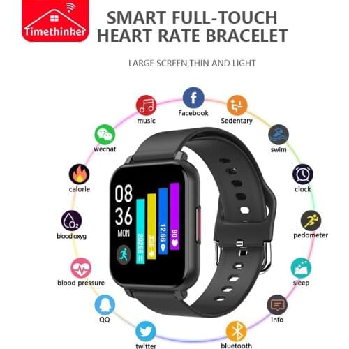 Timethinker Ultra Thin Large Screen Smart Watch Bluetooth Band Health Monitor Multi Sports Tracker Da fit APP T82 Smart bracelet