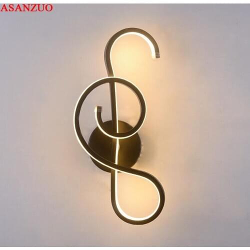 Modern LED Wall Lamp AC85V-265V Lampada Bedroom Beside Wall Light LED Sconce Black White Lamp Aisle Lighting Decoration